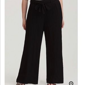 Torrid Tie Waist Wide Leg Black Challis Pant